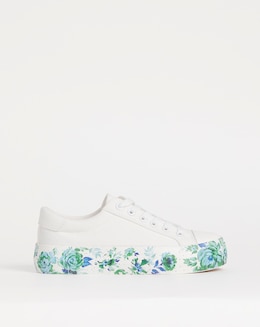 Joe Browns White Lace Up Platform Trainers -Wide Fit (E)