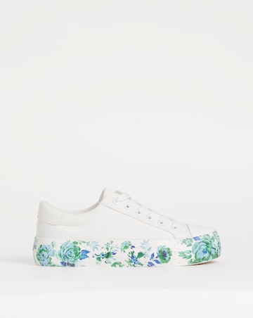 Joe Browns White Lace Up Platform Trainers -Wide Fit (E)