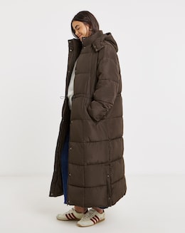 Chocolate Maxi Padded Duvet Coat