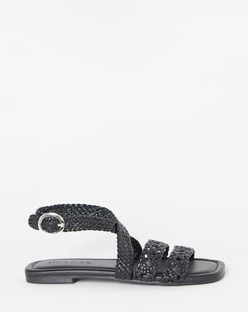 Gia Leather Woven Multi Strap Sandals - Wide Fit (E)