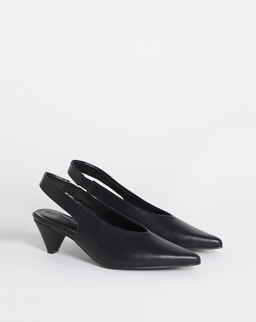 Rina Slingback Pointed Toe Heeled Shoes - Wide Fit (E)