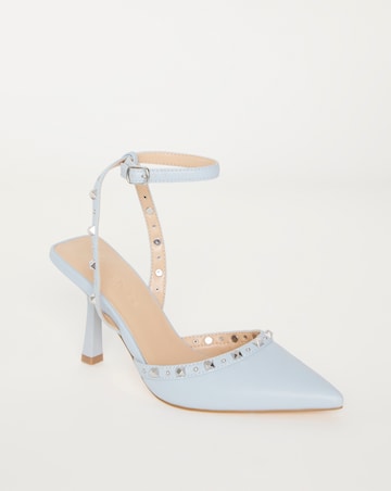 Hanny Studded Heel Court Shoe Wide Fit