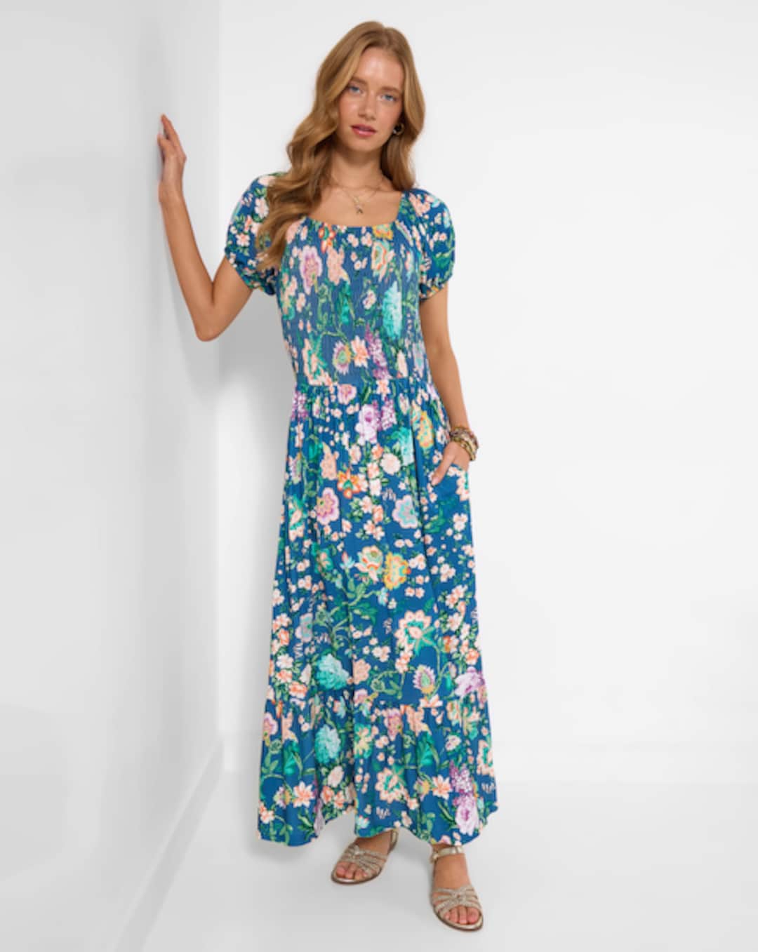joe browns santorini dress Santorini Blues Tie Shoulder Maxi Dress