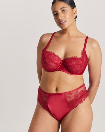 Pretty Secrets (2 Pack) Willow Stretch Lace High Leg Knickers Black/Red