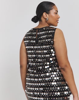 Joanna Hope Sequin Shell Top