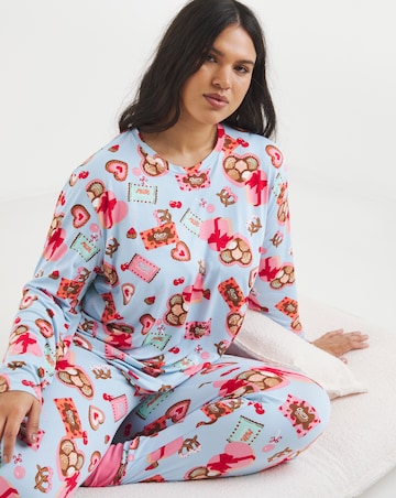Chelsea Peers Classic Crew Neck Pyjama Set Chocolate Box Print