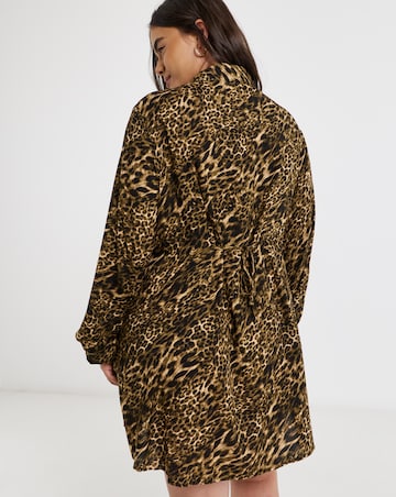 Leopard Midi Shirt Dress