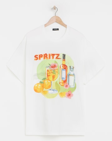 Simply Be White Spritz Graphic T-Shirt