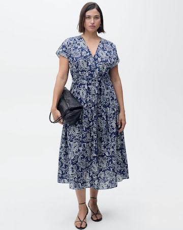 Mango Paisley Print Midi Dress