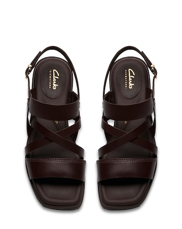 Clarks Dark Brown Ariany Strap Leather Sandals - Standard Fit (D)