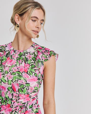Joanna Hope Ruffle Shoulder Dress