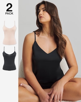 Pretty Secrets (2 Pack) Vests Black/Almond