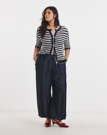 Indigo Tencel Tie Waist Balloon Jeans
