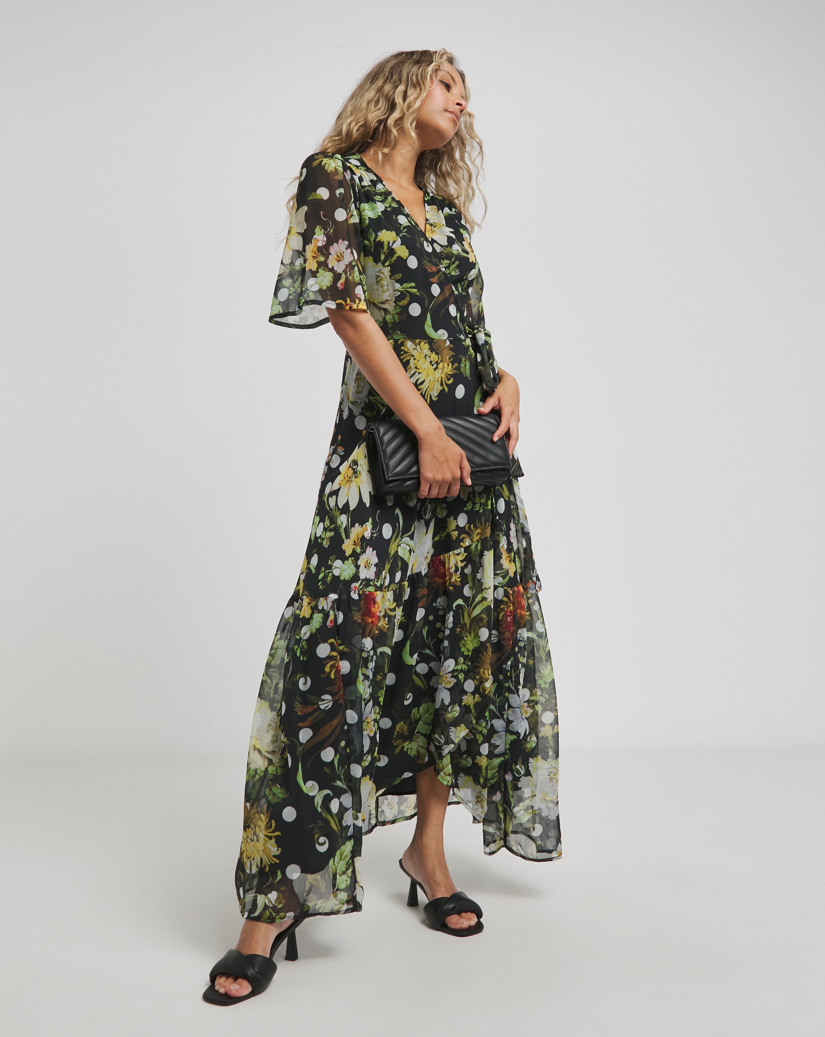 Hope & Ivy The Lizette Floral Wrap Maxi Dress | Simply Be