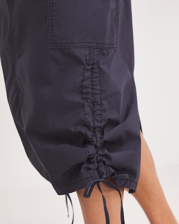 Navy Parachute Cargo Midaxi Skirt