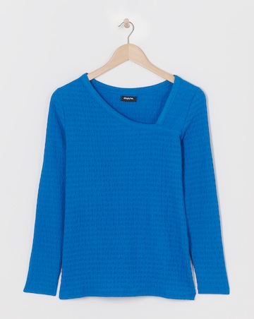 Simply Be Cobalt Asymmetric Textured Top