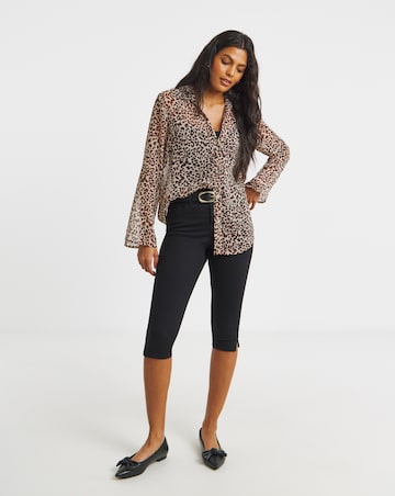 Simply Be Animal Crinkle Georgette Blouse