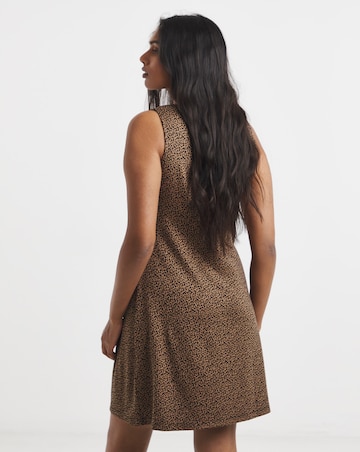 Simply Be Leopard Print Jersey Jacquard Shift Dress