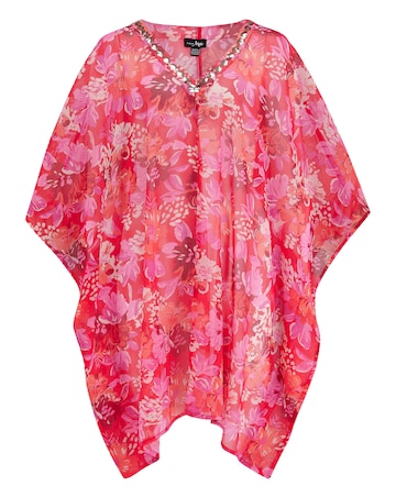 Pour Moi Chiffon V Neck Embellished Kaftan