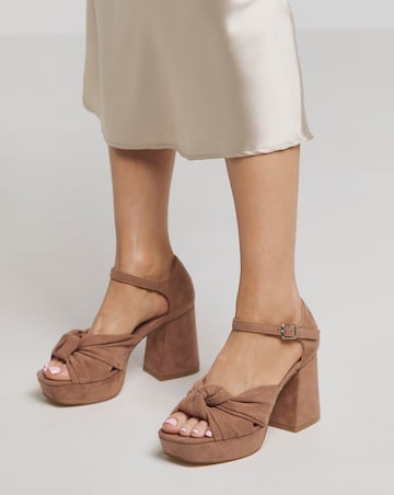 Agnes Knot Detail Platform Sandals - Wide Fit (E)