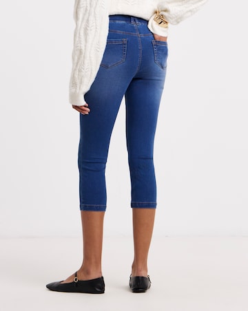 Mid Blue Skinny Cropped Jeggings