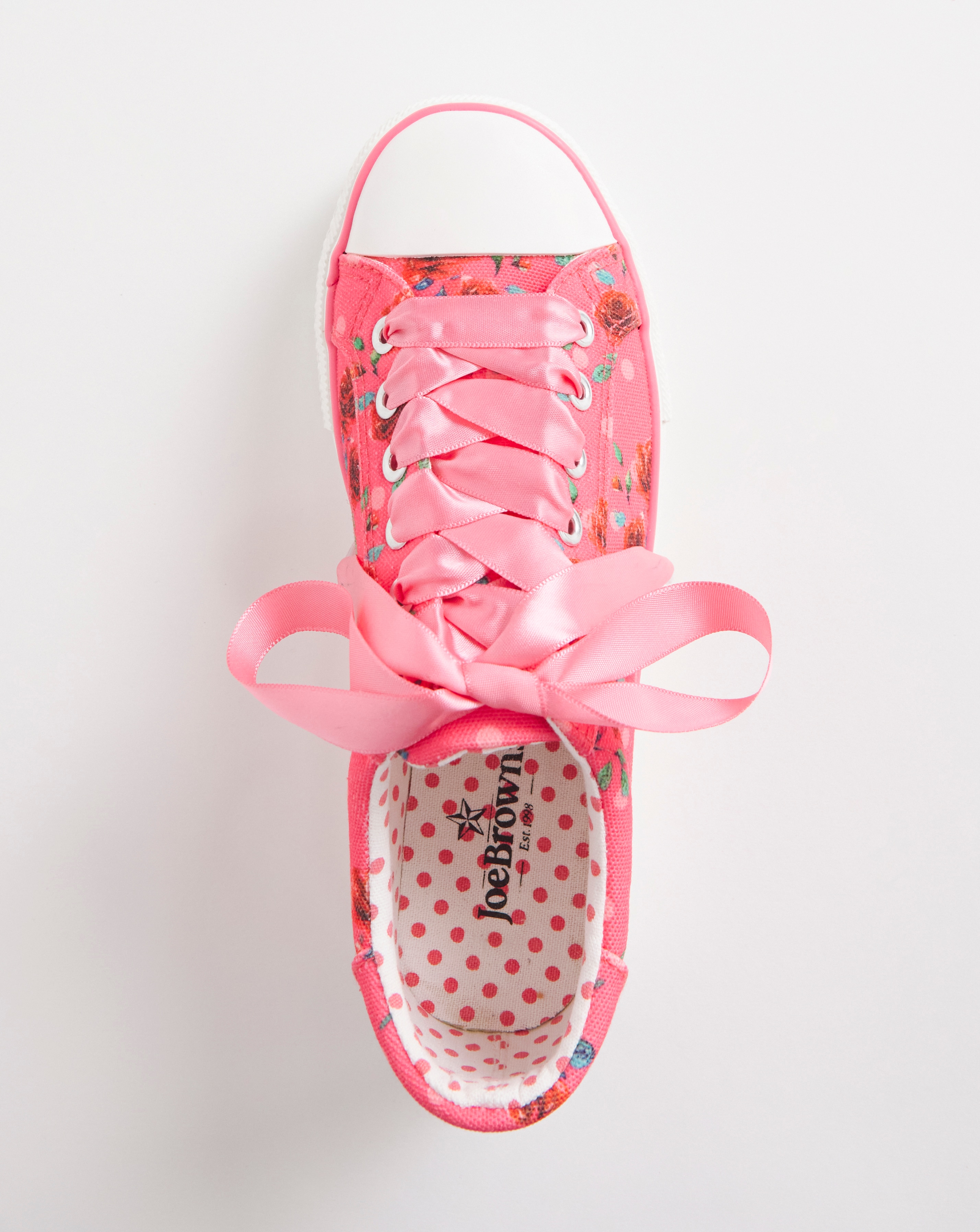 Joe Browns Pink Lace Up Platform Trainers- Wide Fit (E) Simply Be