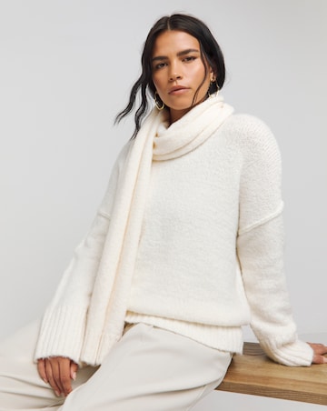 Cream Jumper with Scarf