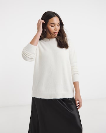 Ivory Bow Back Longline Jumper