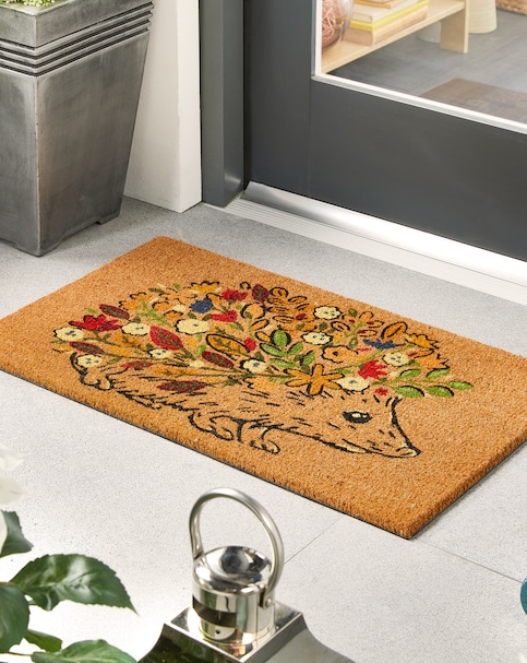 My Mat Floral Hedgehog Coir Doormat