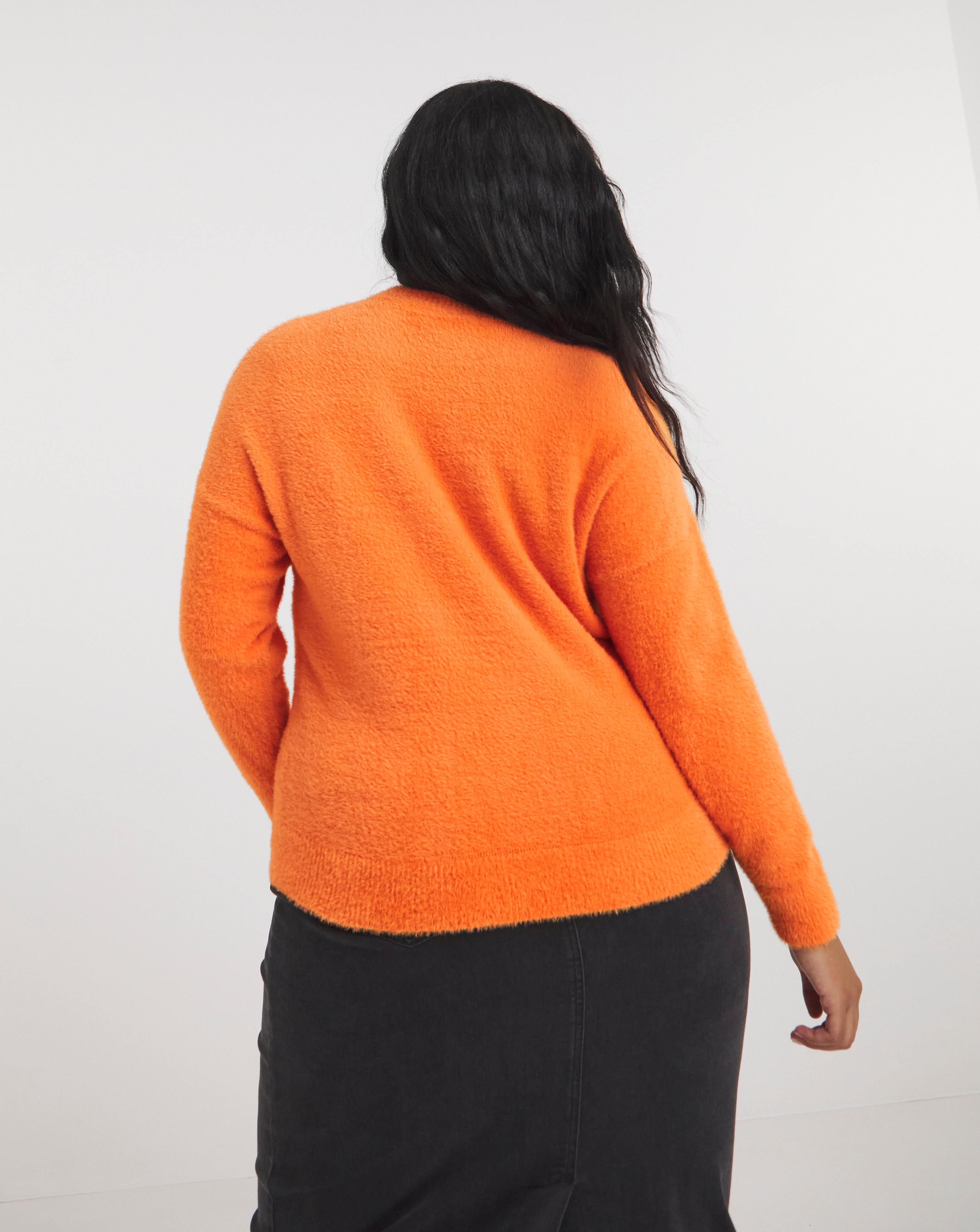 Orange clearance fluffy jumper