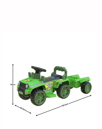 EVO Jurassic 4x4 Ride On with Trailer - Green