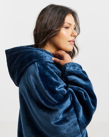 Pretty Secrets Plush Fleece Oversized Hooded Lounge Dress With Elasticated Cuffs