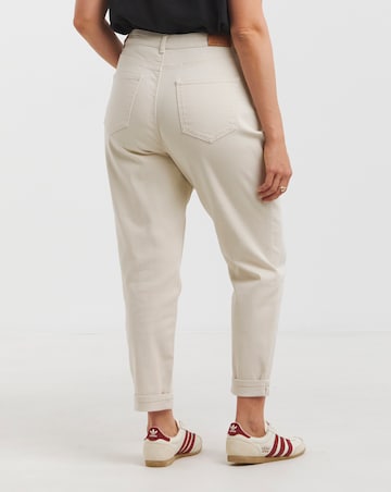 Simply Be Off White Loose Mom Jeans