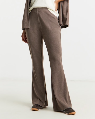 Chocolate Cut & Sew Rib Flared Joggers