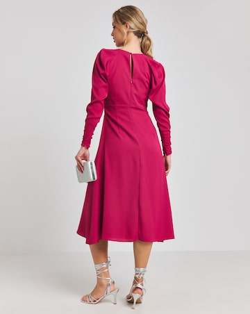 Joanna Hope Berry Embellished Midi Dress