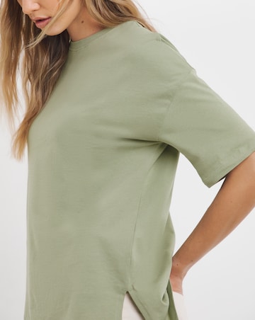 Black, Ecru & Sage Pack 3 Pure Cotton Boyfriend T-Shirts