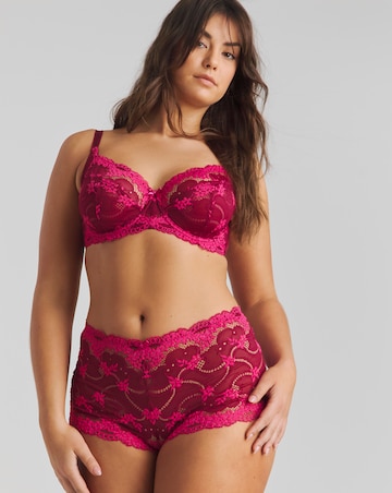 Pretty Secrets (2 Pack) Grace Lace Full Cup Bras (B-DD) Raspberry/Navy