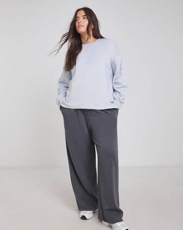 Simply Be Ice Blue Curved Hem Dip Back Sweatshirt