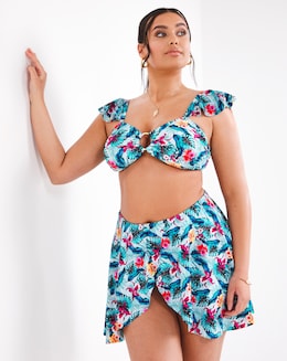 Joe Browns Tropical Frill Sleeve Bikini Top
