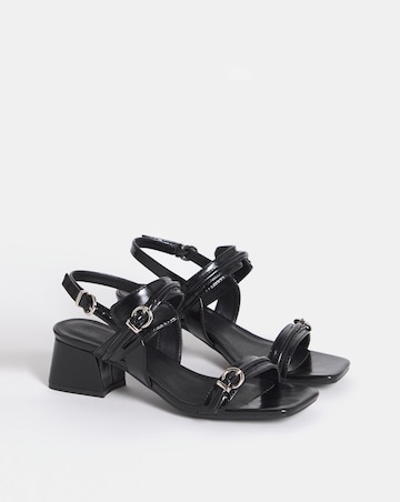 Jordin Two Strap Buckle Detail Heeled Sandals - Extra Wide Fit (EEE)