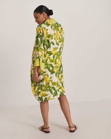 Border Print Open Kimono Beach Kaftan