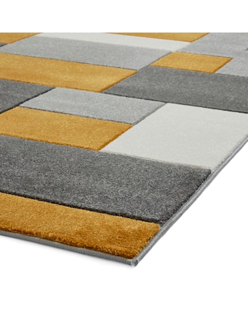 Think Rugs Matrix Modern Geometric Rug - Blocks