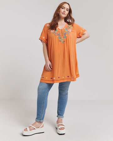 Joe Browns Exquistite Embroided Crinkle Tunic