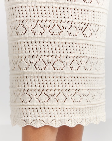 Cream Crochet Look Midaxi Skirt