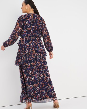 Little Mistress Ruffle Split Maxi Dress