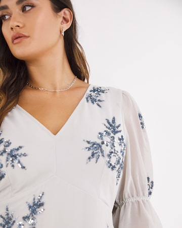 Joanna Hope Floral Sequin Midi Dress