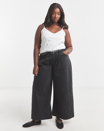 Black, White & Grey 3 Pack V Neck Pure Cotton Longline Camis