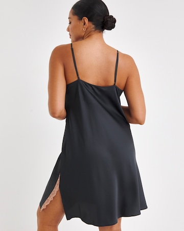 Figleaves Stretch Satin Lace Chemise