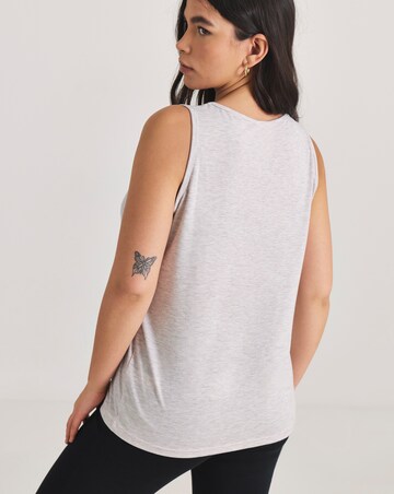 Pretty Secrets (2 Pack) Thermal Vest Tops Black/Oatmeal