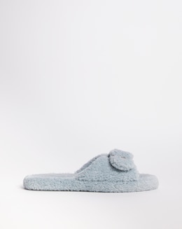 Mule Slipper with Buckle Detail - Wide Fit (E)